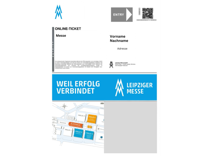 Werbung auf dem Messeticket